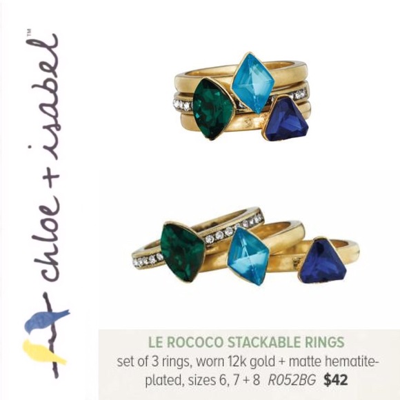 3️⃣Set 🆕 Le Rococo Stackable Rings c+i R052BG-6 - Picture 3 of 8